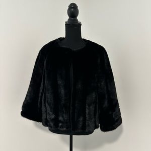 Vintage Black Faux Fur Jacket